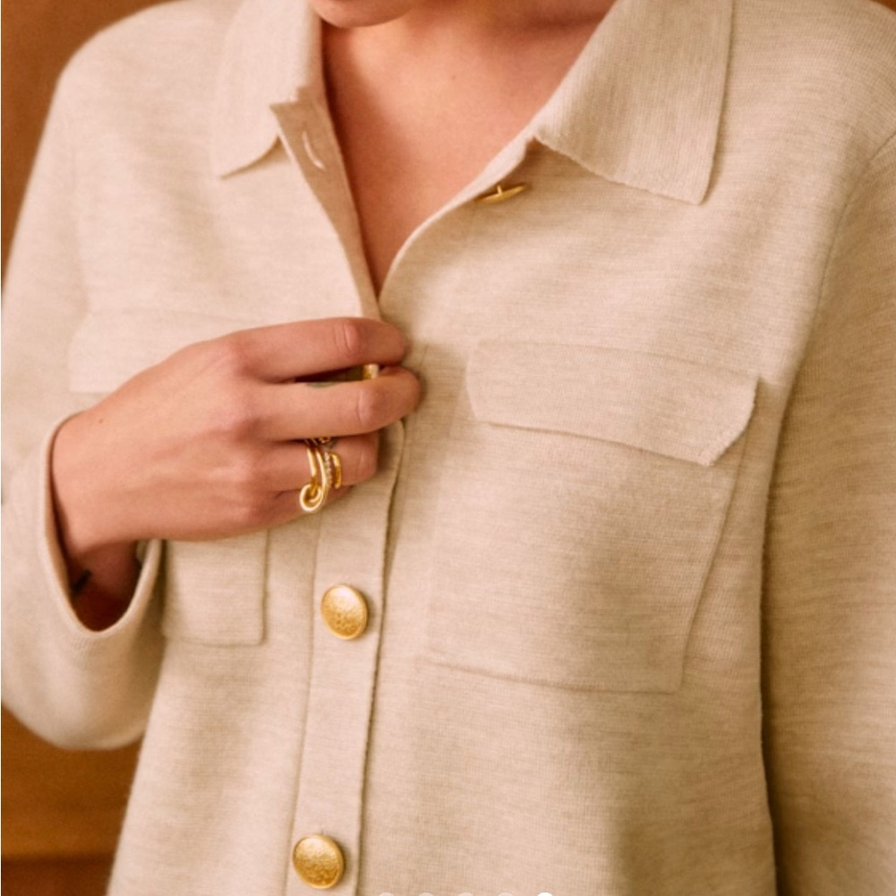 NWT BETTY CARDIGAN in mottled beige XS
